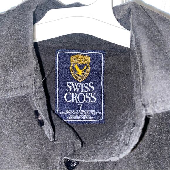 Swiss Cross Black Long Sleeve Button Down Shirt - Picture 2 of 2